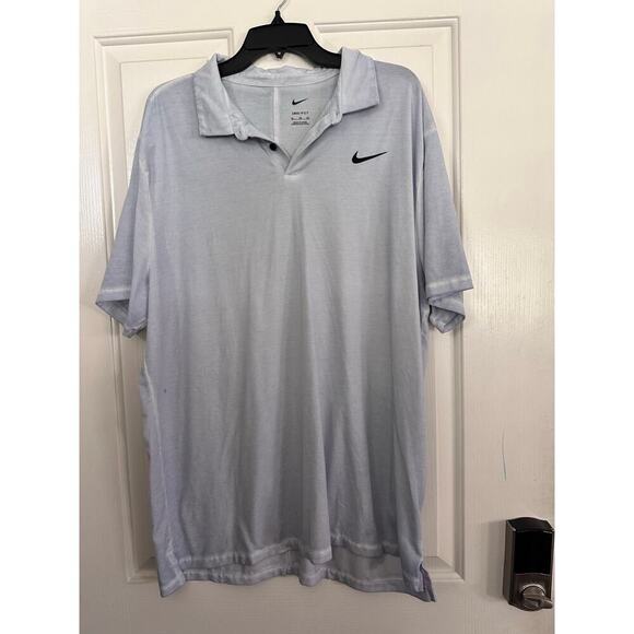 Nike Men's Dri-FIT Gray Tiger Woods Button Up Golf Polo Shirt Size XL - Picture 1 of 6